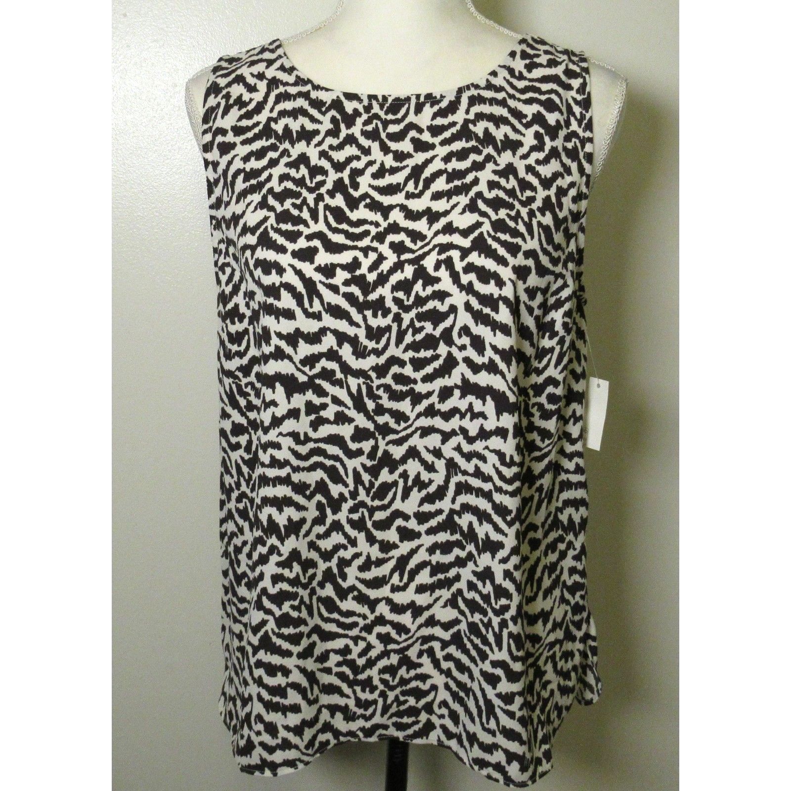 Beige And Black Lark & Ro Sleeveless Top Nwt! 10